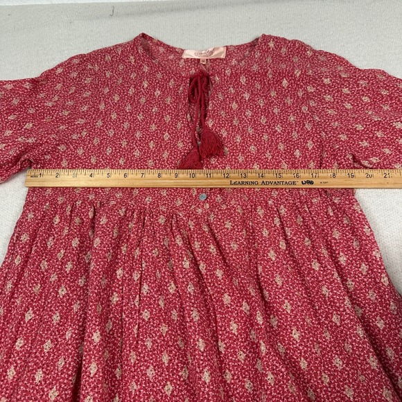 NWT Scandal Italy Ordell Tiered Ruffle Mini Dress Womens Medium Floral Boho Pink - Picture 8 of 16